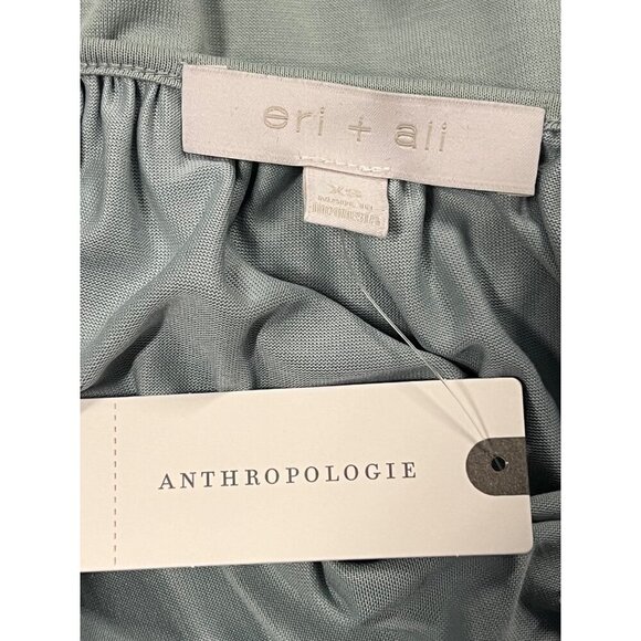 Eri + Ali Anthropologie Wedgewood Green Draped Sleeveless Top XS Extra Small New - Picture 6 of 9